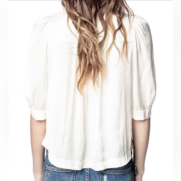 Zadig & Voltaire Twelve Satin Top Blouse New Small - Picture 3 of 10